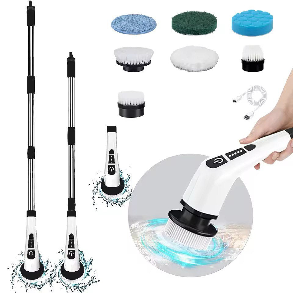 Rechargeable Electric Spin Scrubber with Extendable Handle