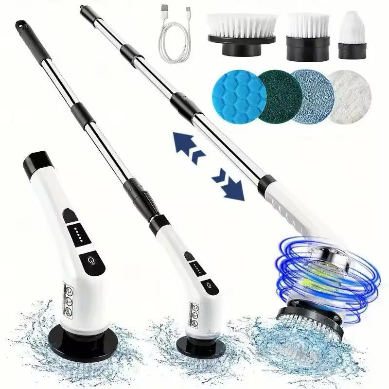 Rechargeable Electric Spin Scrubber with Extendable Handle