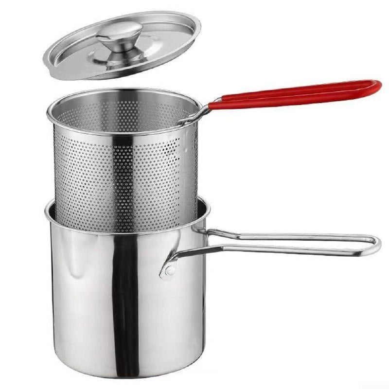 • “Stainless Steel Fry Basket Pot for Home Cooking”