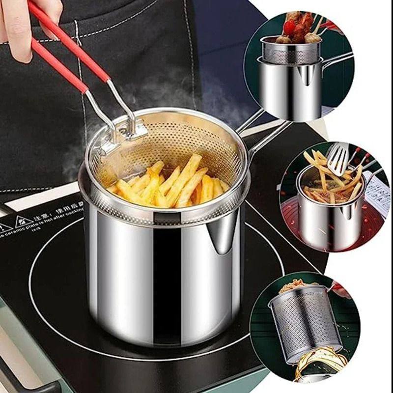 • “Stainless Steel Fry Basket Pot for Home Cooking”